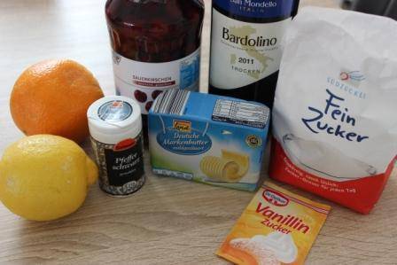 Сковородка с вишнями в красном вине - sun-hands.ru