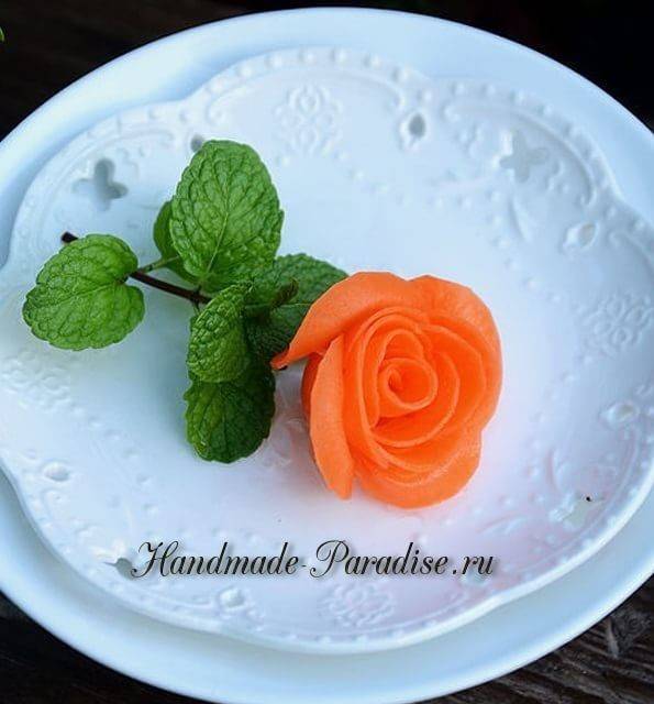 Как сделать самому розу из морковки для праздничной сервировки стола - polsov.com