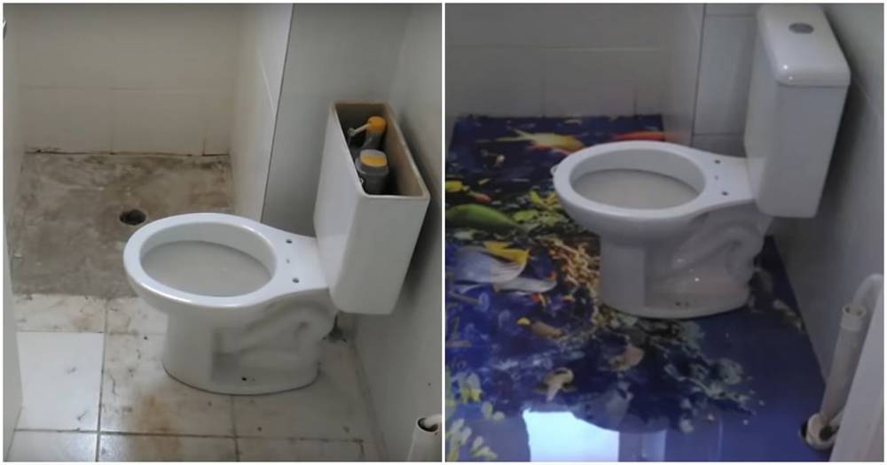Преображение пола в туалете шаг за шагом - cpykami.ru