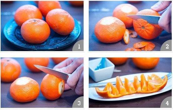 ​Как просто и красиво быстро очистить апельсин или мандарин - polsov.com