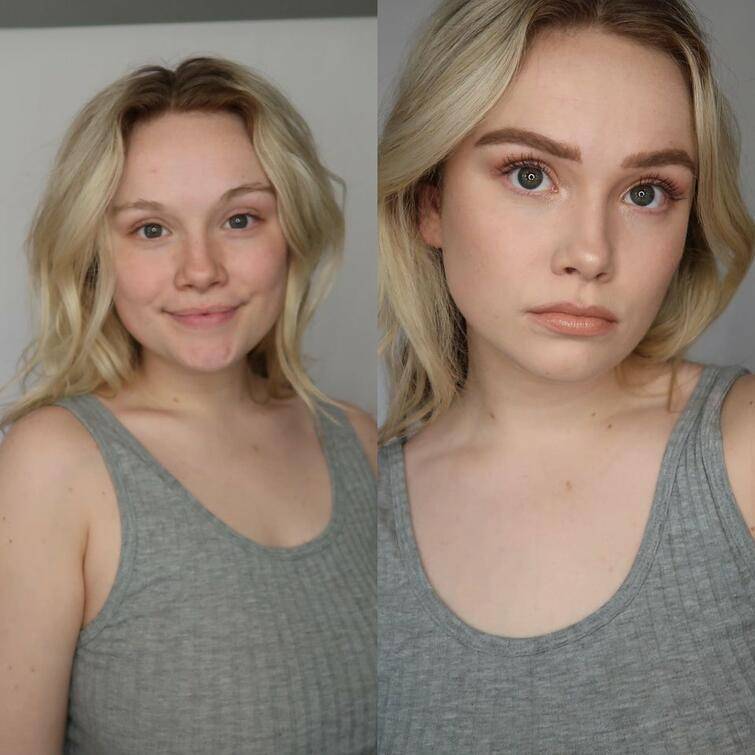 Девушки до и после естественного макияжа - all-for-woman.com