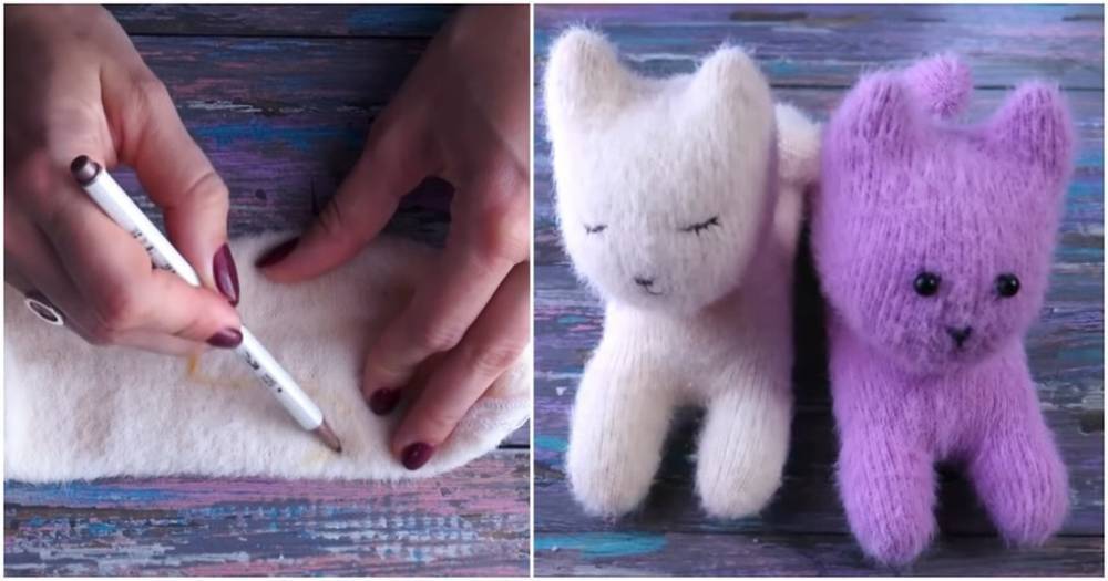 Очаровательные котята из обычных носков. Делаем безопасные игрушки для деток сами - cpykami.ru