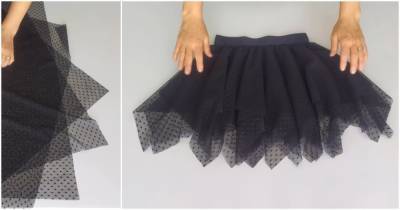 Просто отрежь и сострочи: нарядная юбка из фатина с элементарной сборкой - cpykami.ru