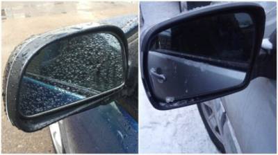 Элементарный способ, чтобы автомобильные зеркала не покрывались каплями дождя и льдом - novate.ru