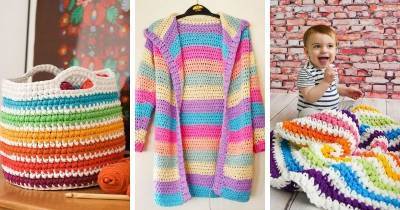От коврика до свитера: 17 радужных идей для вязания крючком - cpykami.ru
