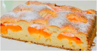 Обалденный абрикосовый пирог без дрожжей и раскатки - cpykami.ru