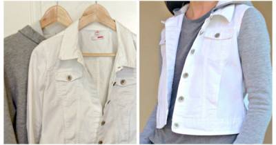 Новая стильная вещь из старой толстовки и джинсовой куртки: стильно и тепло - cpykami.ru