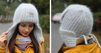 Популярная сейчас и очень тёплая шапка-ушанка. Максимально упрощённая техника вязания спицами - cpykami.ru