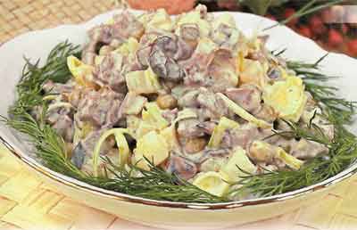 Мясной салат с грибами - new-lifehuck.ru