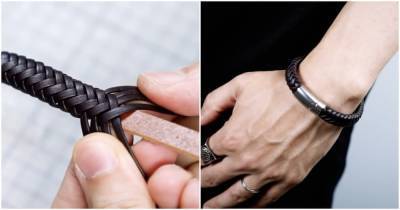 Крутой кожаный браслет своими руками: необычная и предельно простая техника плетения - cpykami.ru