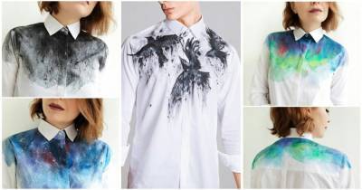 Обычная рубашка как произведение искусства с помощью оригинальной росписи - cpykami.ru