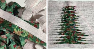 Необыкновенный декор из полосок ткани к Новому году. Так и хочется сшить себе такой же - cpykami.ru
