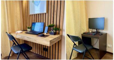 Оборудуем рабочее место с декоративными рейками и подвесным столом - cpykami.ru