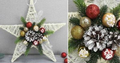 Чудо из простой пряжи. Рождественская звёздочка в очень простой и понятной технике - cpykami.ru