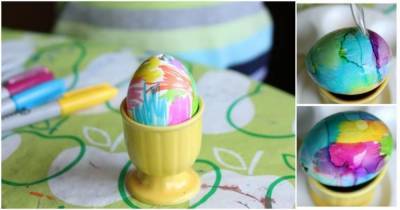 Неподражаемый результат. Простой, но при этом очень красивый способ покраски яиц на Пасху - cpykami.ru