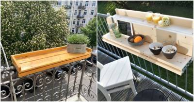 Подвесные балконные столики: 22 удивительных варианта для крохотных балконов - cpykami.ru