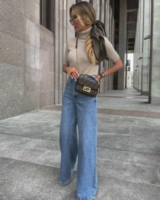 Как стильно носить джинсы с трикотажными вещами - all-for-woman.com