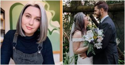 Девушка, поседевшая к 25 годам, перестала красить волосы за год до свадьбы - cpykami.ru