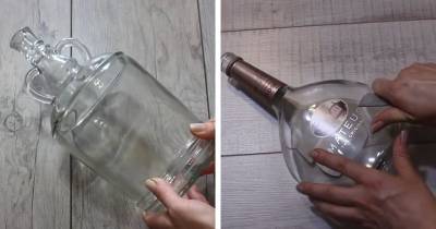 Красивые стеклянные бутылки есть у всех. Предлагаем вам красивый декор из простого материала - cpykami.ru