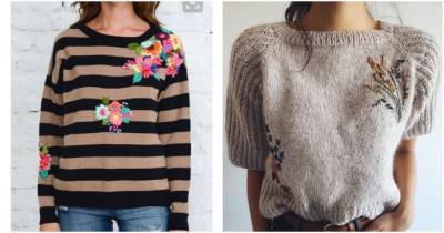Превратите заурядный свитер в дизайнерскую вещь с помощью вышивки - cpykami.ru