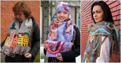 Валяные шарфы — стильные и изысканные аксессуары для этой осени - cpykami.ru