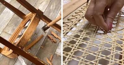 Вместо того чтобы выбросить, талантливая рукодельница сама обновила старые деревянные стулья - cpykami.ru