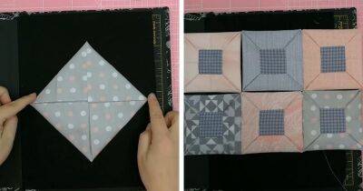 И машинка не нужна. Шью простые, но очень красивые блоки оригами, из которых можно собрать одеяло, плед и не только - cpykami.ru