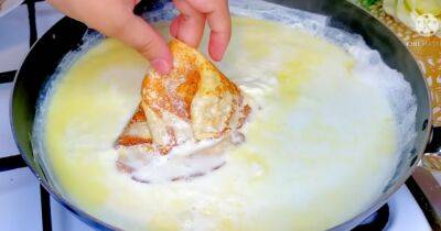 Забытый рецепт наших бабушек: кидайте блинчики в кипящее молоко, будет очень вкусно - cpykami.ru