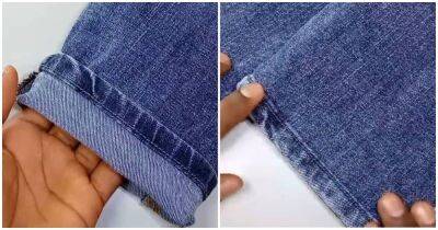 Укоротите джинсы без швейной машинки — простая техника шитья для новичков - cpykami.ru