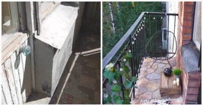 Невероятное преображение убитого балкона. А на все материалы потратили всего 2000 руб - cpykami.ru