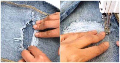 Красивый способ зашить разорванные джинсы. Легко и просто, не прикладывая усилий - cpykami.ru