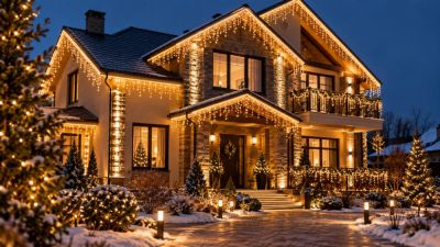 Как украсить фасад частного дома световыми гирляндами: 7 эффектных схем освещения - nashsovetik.ru