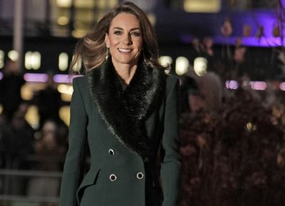 Кейт Миддлтон - Как носить пальто с меховым воротником весной - all-for-woman.com