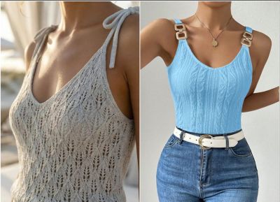 Стильный вязаный топ - all-for-woman.com